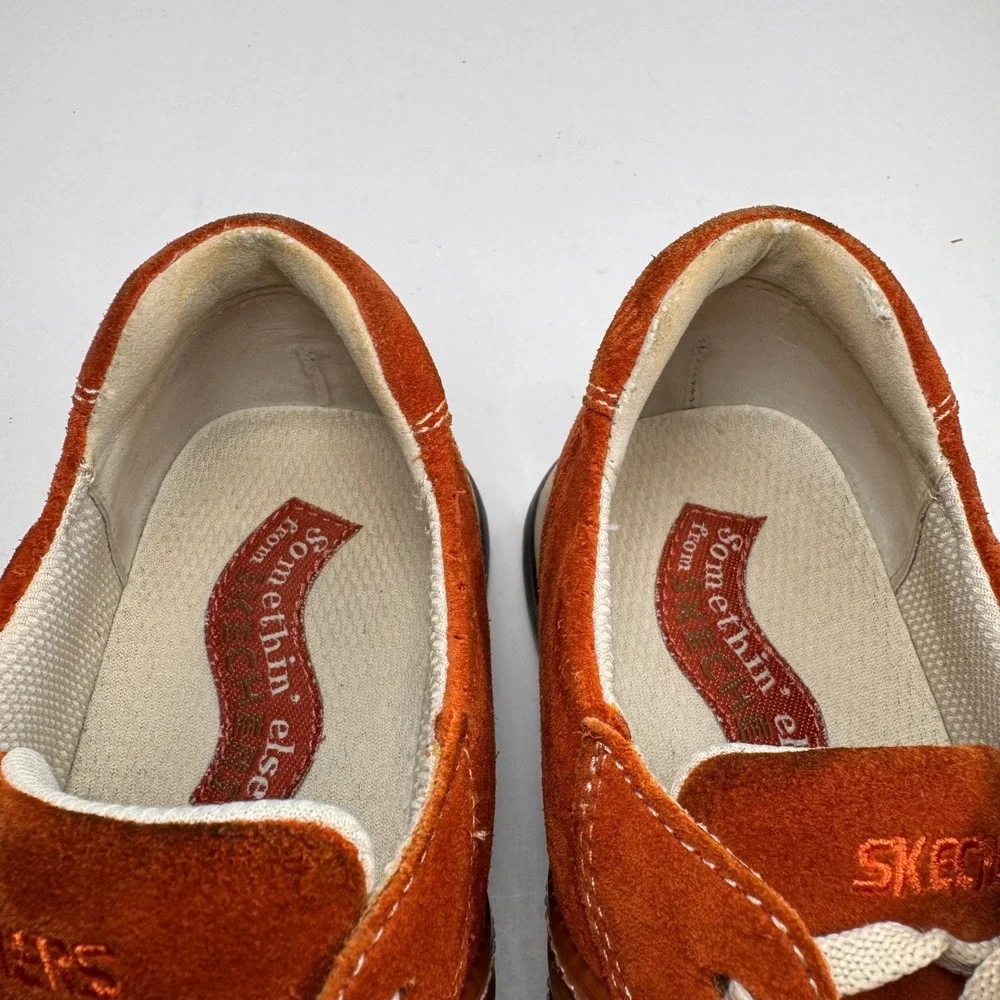 Skechers Somethin Else Vintage Rust Orange Suede Sneakers 35196 Women's 8.5 Y2K